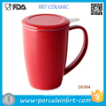 Kreative Farbe Optioal Ceramic Teetasse mit strainless Stahl Infuser